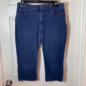 Lee Riders Midrise Capri Denim Blue Jeans Size 14
